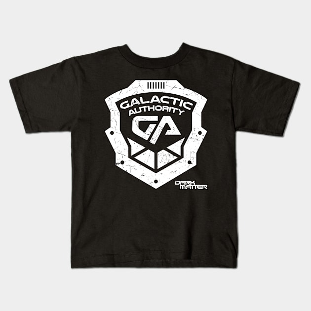 Dark Matter - Galactic Authority Shield Kids T-Shirt by BadCatDesigns